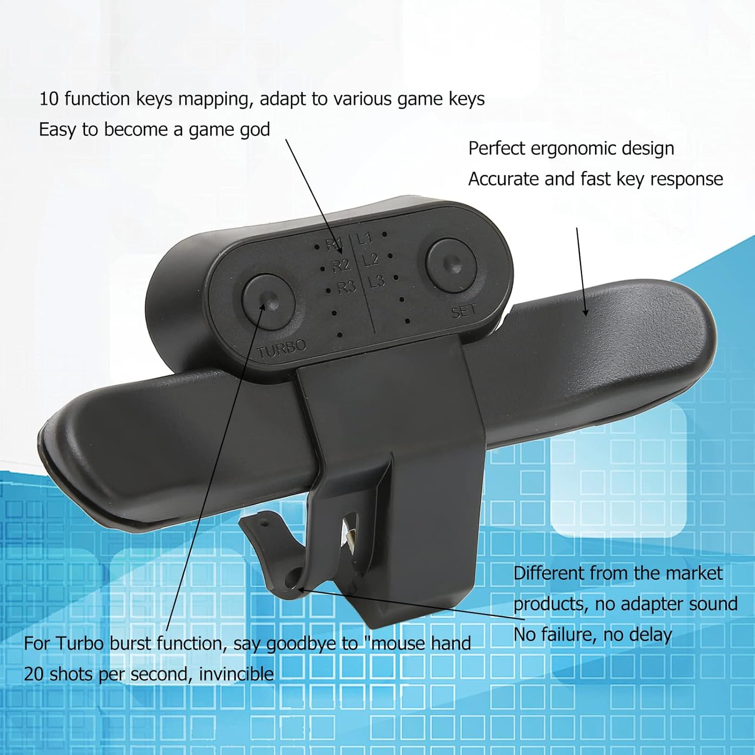 Yosoo Health Gear Controller Paddle, Multi Functional Ergonomic 10 Key Mapping Back Button Attachment for Ps4