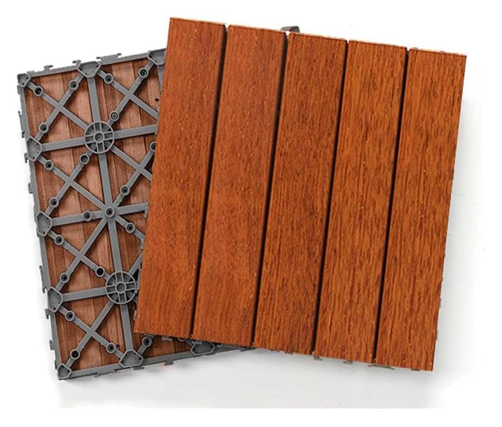 Piastrelle for pavimenti for esterni ad incastro in legno di acacia