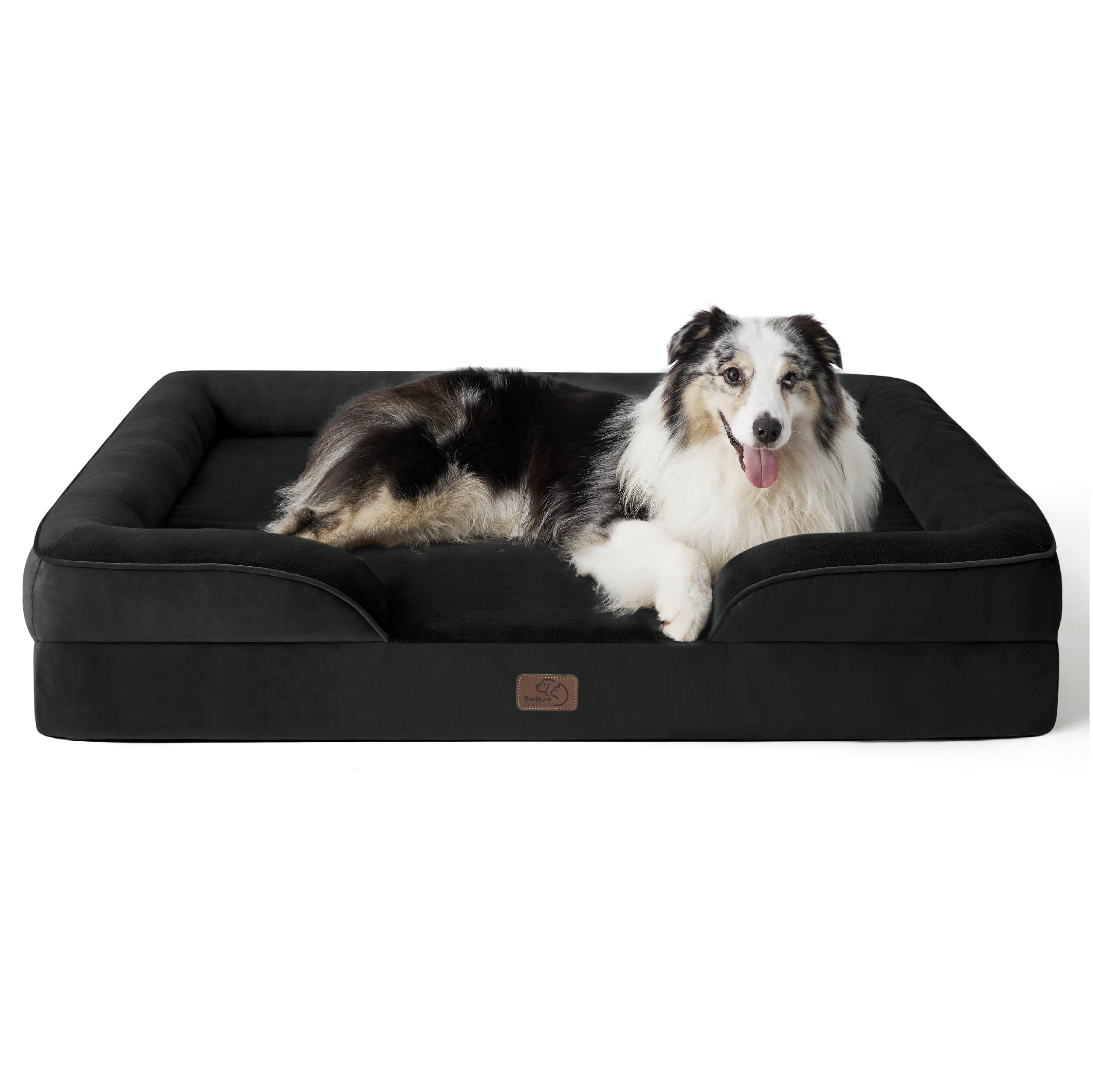 Bedsure Orthopedic Dog Bed for Extra Large Dogs - XL Washable Dog Sofa Beds Large, Supportive Foam Pet Couch Bed with Removable Washable Cover, Waterproof Lining and Nonskid Bottom, Black