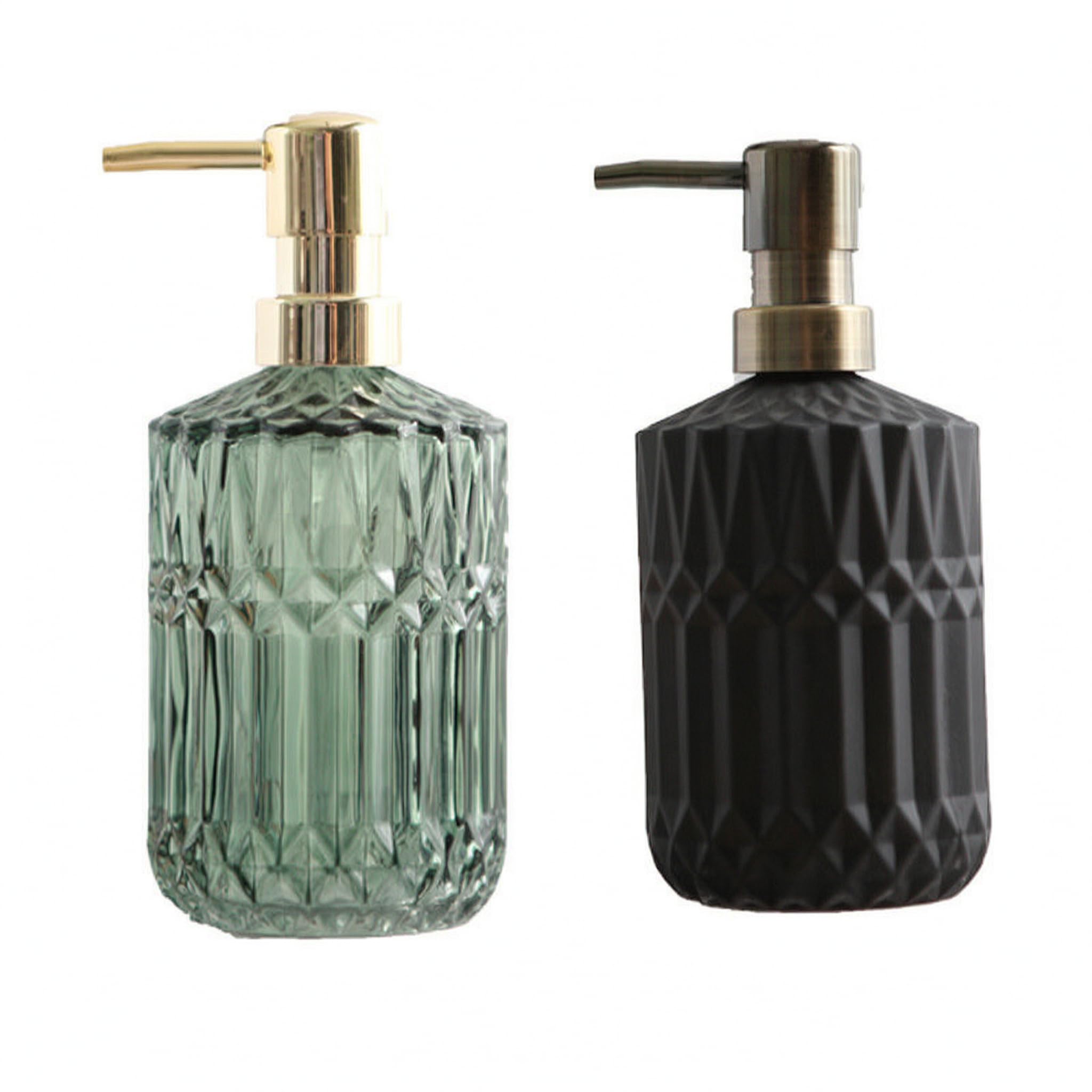 Flacone dispenser in vetro ricaricabile per sapone,verde