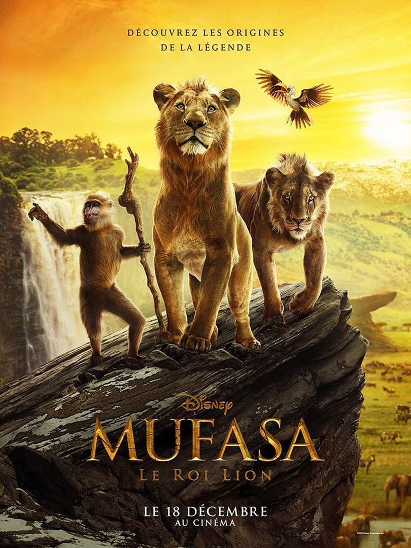 Affiche Mufasa : Le Roi Lion 120x160 cm originale de 2024 pour grand salon
