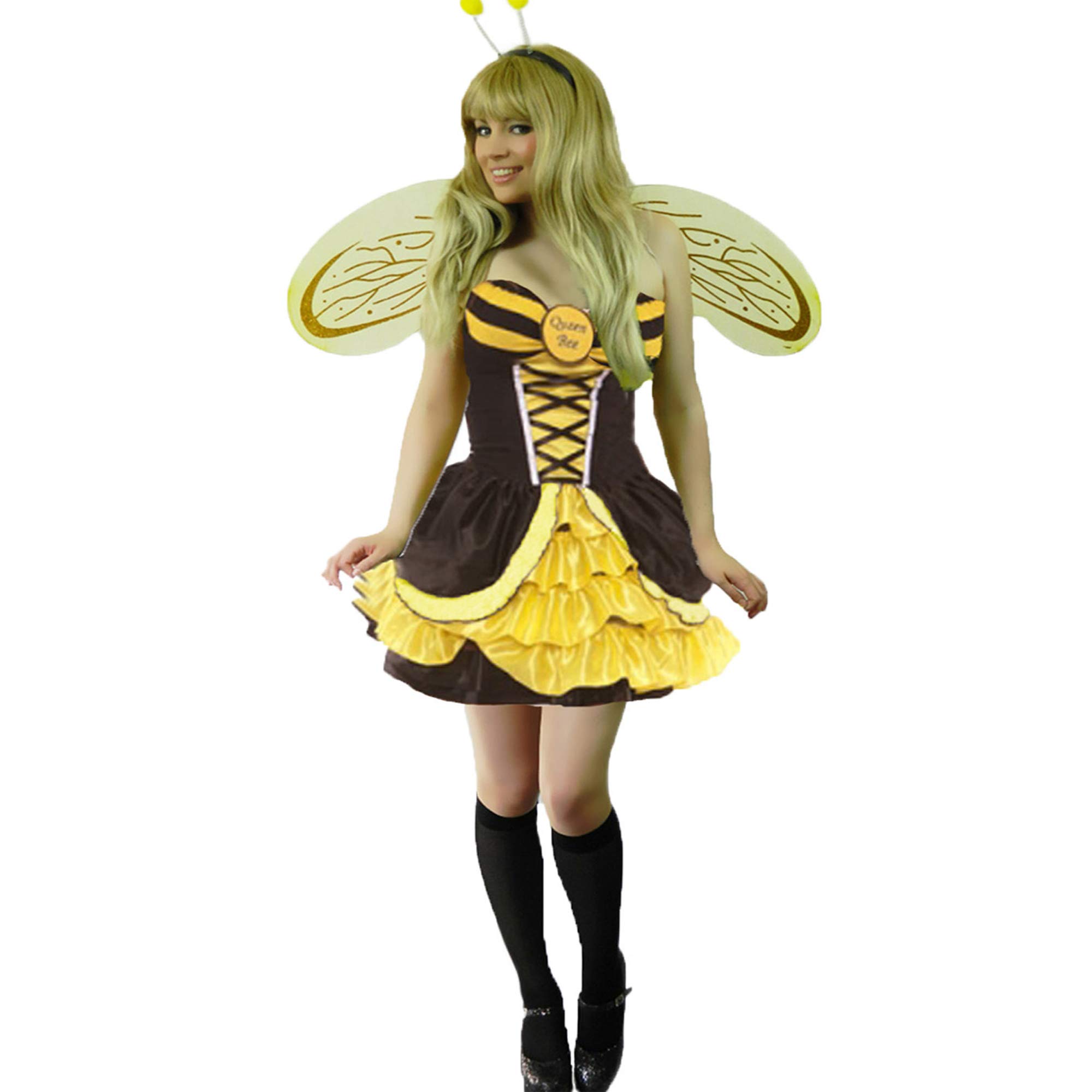 Yummy Bee - Bee Costume Women - Queen Bee Costume - Plus Size Fancy Dress Costume (Womens: 12-14)