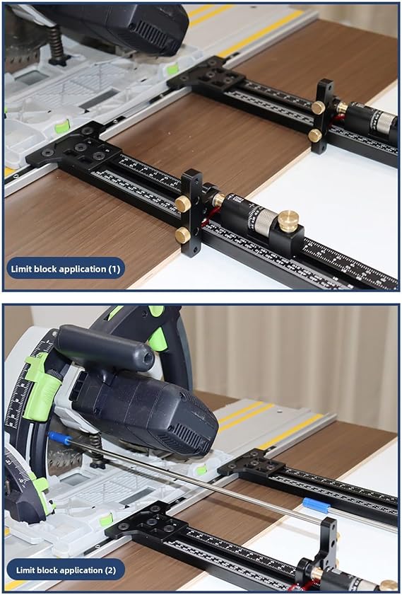 Fixed Guide Rail Bracket Auxiliary Tools Circular Saw Track Set with Aluminum Alloy Parallel Guide System for Accurate Wood Alignment, Fit for Festo, Splicing Track Groove