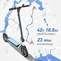 Vista 19 de Patinete eléctrico para adultos y niños grandes, alcance de 23/21 millas, velocidad máxima de 22/18 MPH, potente motor de 650/500/350 W, neumáticos