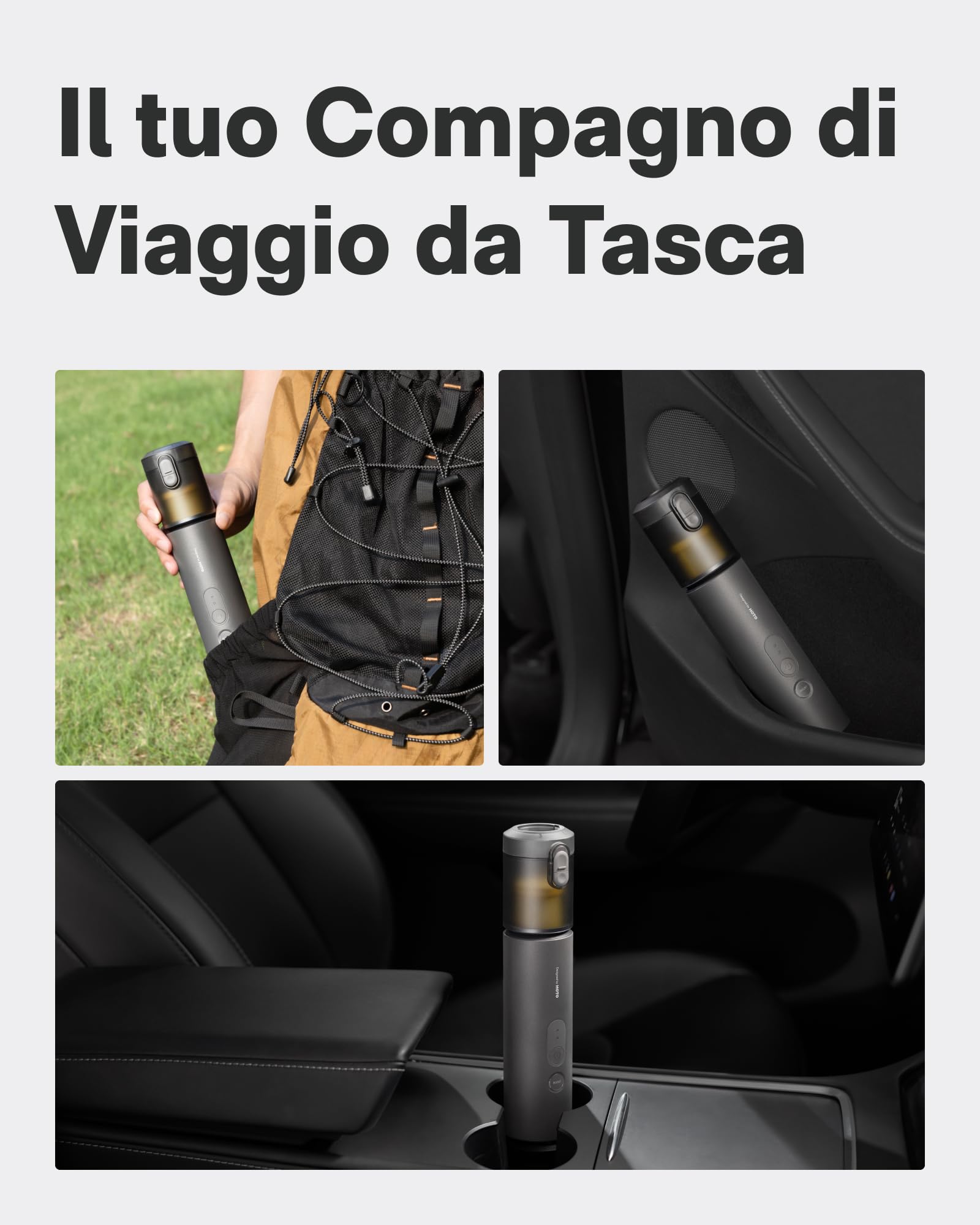 HOTO Aspirapolvere Auto Potente, 20000Pa Aspirabriciole Senza Fili, 4 in 1 Mini Aspirapolvere Portatile con Funzione Soffiatore per Auto, Scrivania, PC, Casa e Ufficio