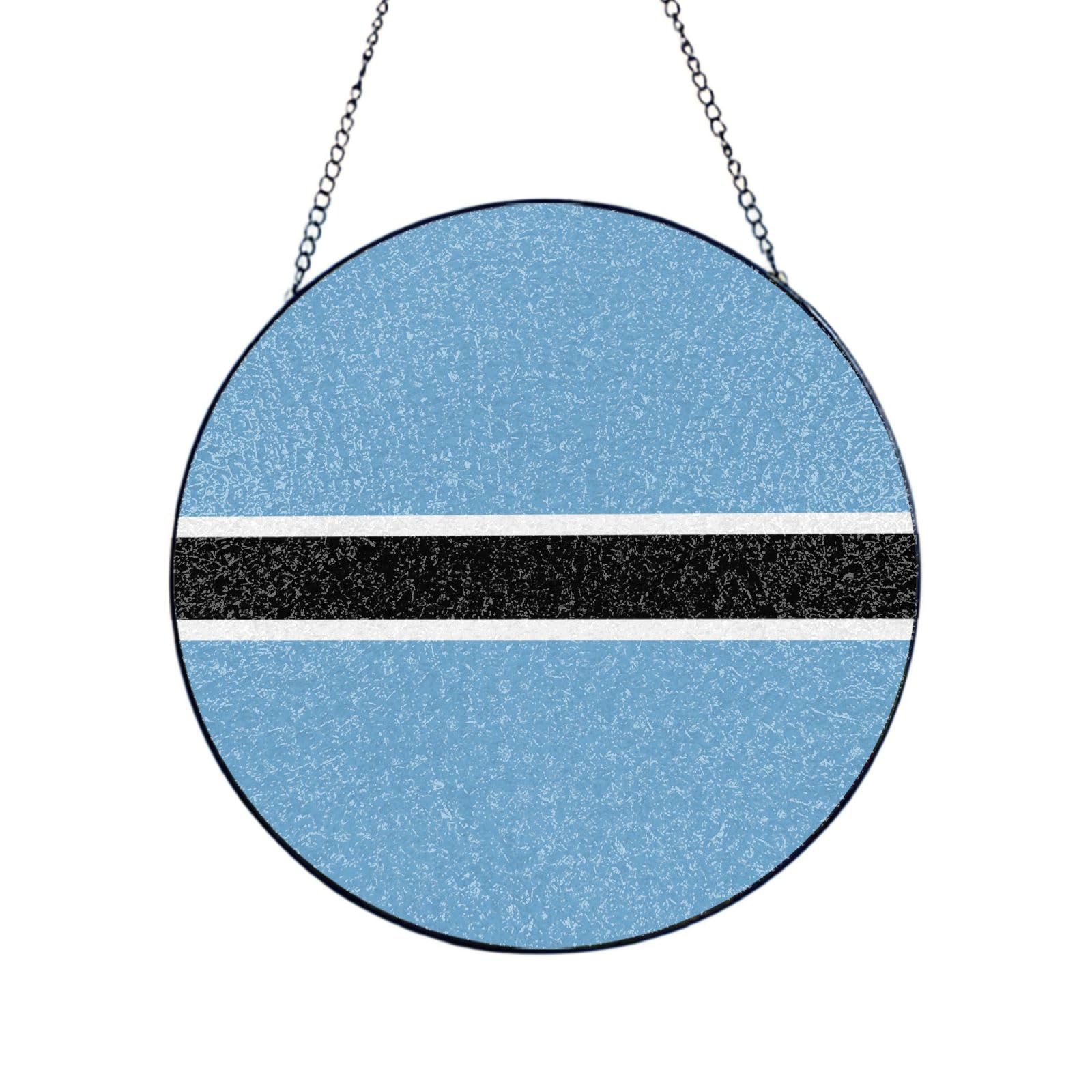 Phayah Flag Of Botswana Print Stained Glass Window Hanging Sun Catchers Decoration Mother'S Day Birthday Gifts For Home Garden Porch 8in（20cm）