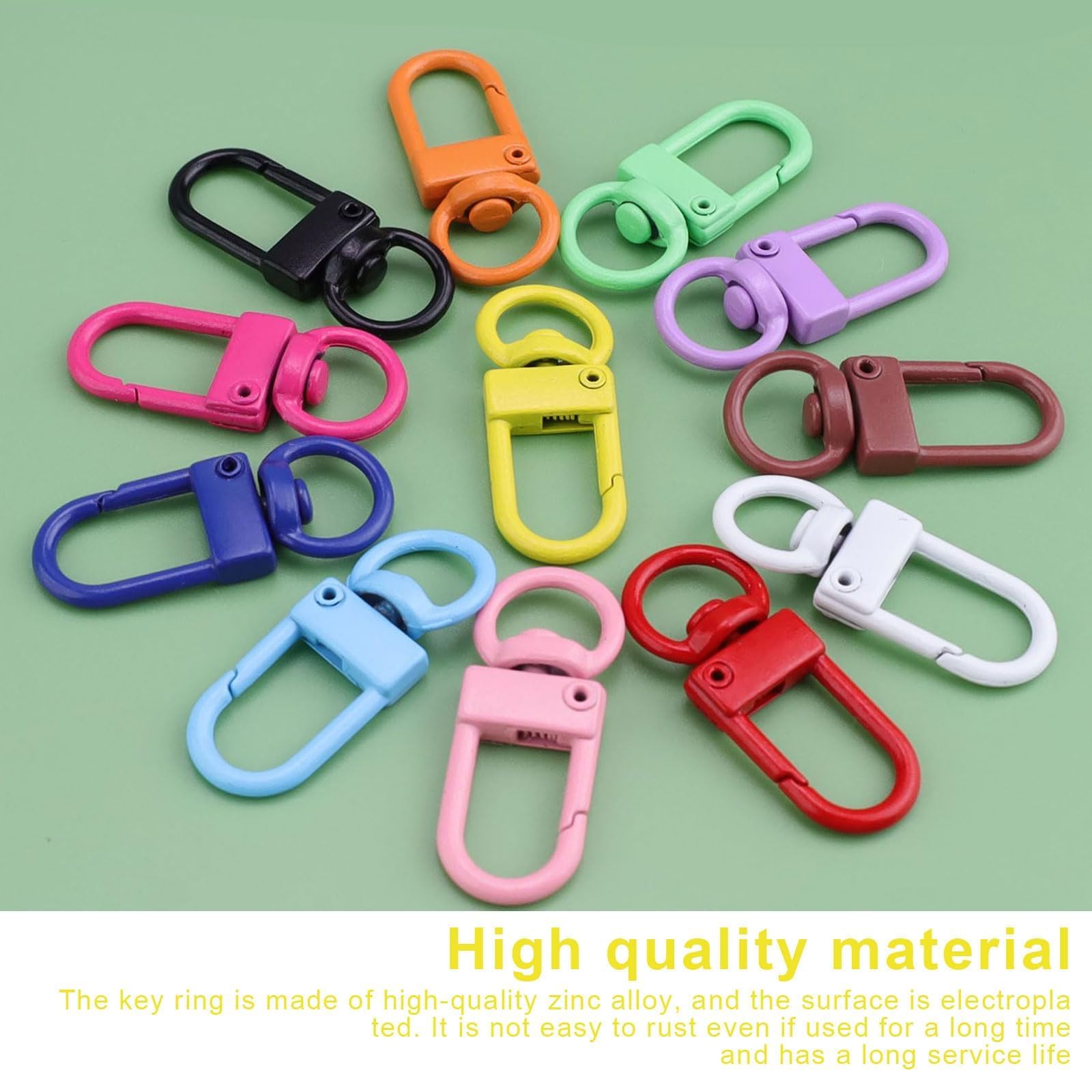 Lot De 40 Porte-clés Avec Boucle Pivotante – Alliage De Zinc, Couleurs Aléatoires | Pour Clés, Cartes, DIY