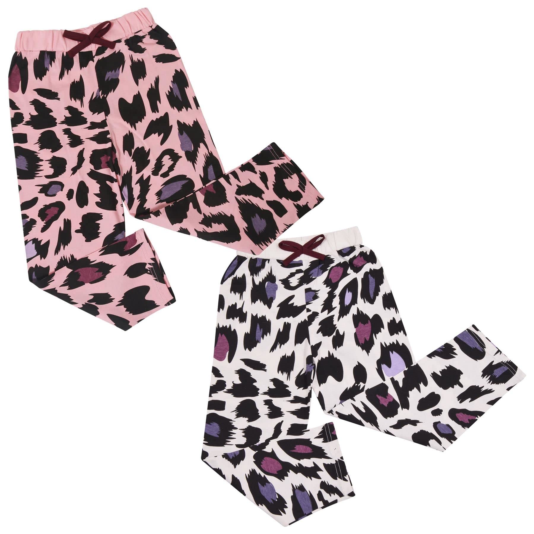 A2Z 4 Kids Goodnight Piżama Dzieci Pakowanie 2 PJS Leopard Zestaw Salon Garnitur na szczycie Dół Piżama Bielizna Nocna Loungewear Dress Up Kostium Prezenty dla dziewczynek i dzieci Wiek 5-13 Lat
