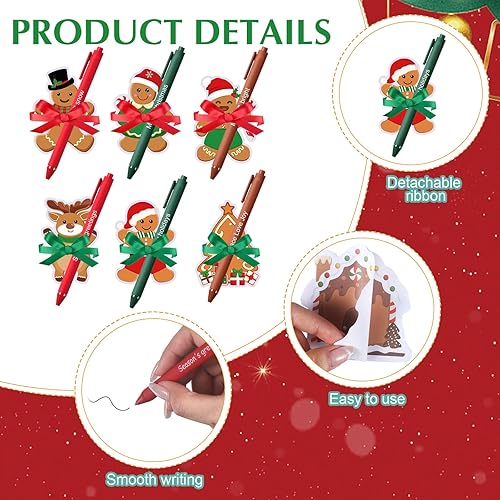 Miniatura 3 de 24 juegos de notas adhesivas y bolígrafos de Navidad, regalos de Navidad de invierno para estudiantes, compañeros de trabajo, a granel, paquete de