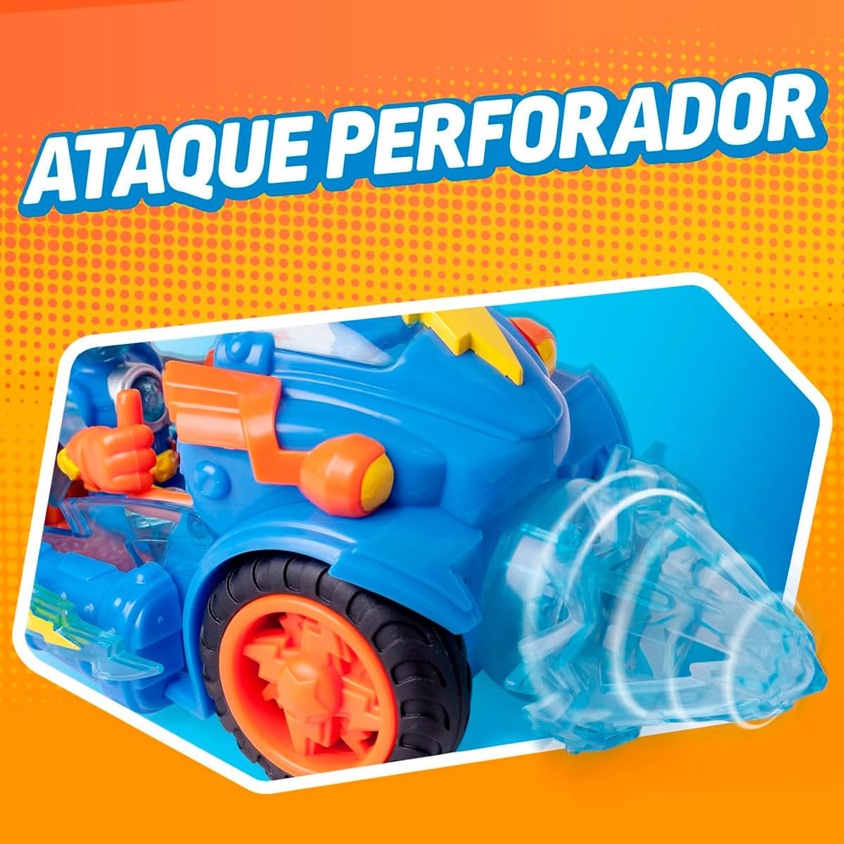 SUPERTHINGS KAZOOM POWER – Pojazd bojowy Kid Kazooma z animowanego serialu "Kazoom Power". Zawartość: 1 Combat Vehicle, 1 ekskluzywny Kid Kazoom, 1 broń i 1 akcesorium.