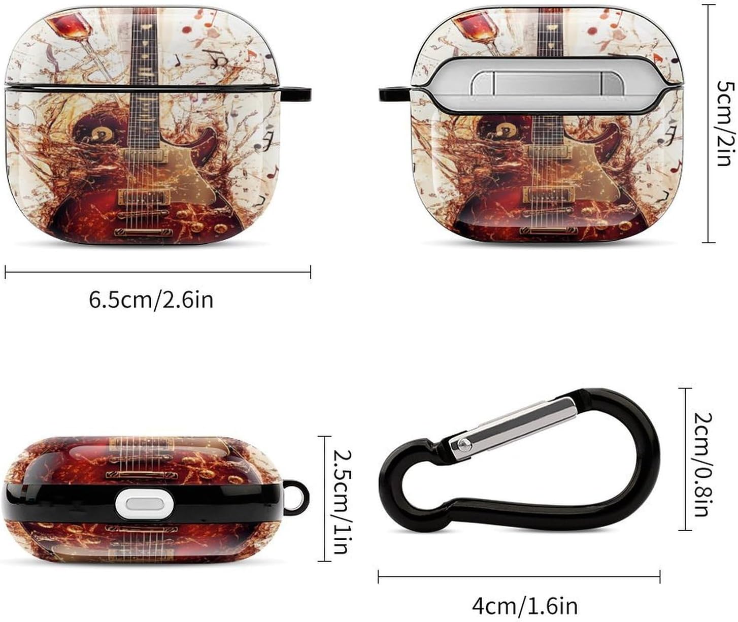 Guitar with Wine and Champa Funny Earbuds Case for Airpods 3 image 2