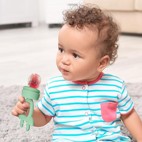 Miniatura 7 de 2 juegos de moldes de silicona para paletas de leche materna con alimentador de alimentos para bebés, sin BPA, chupete con bandeja de hielo