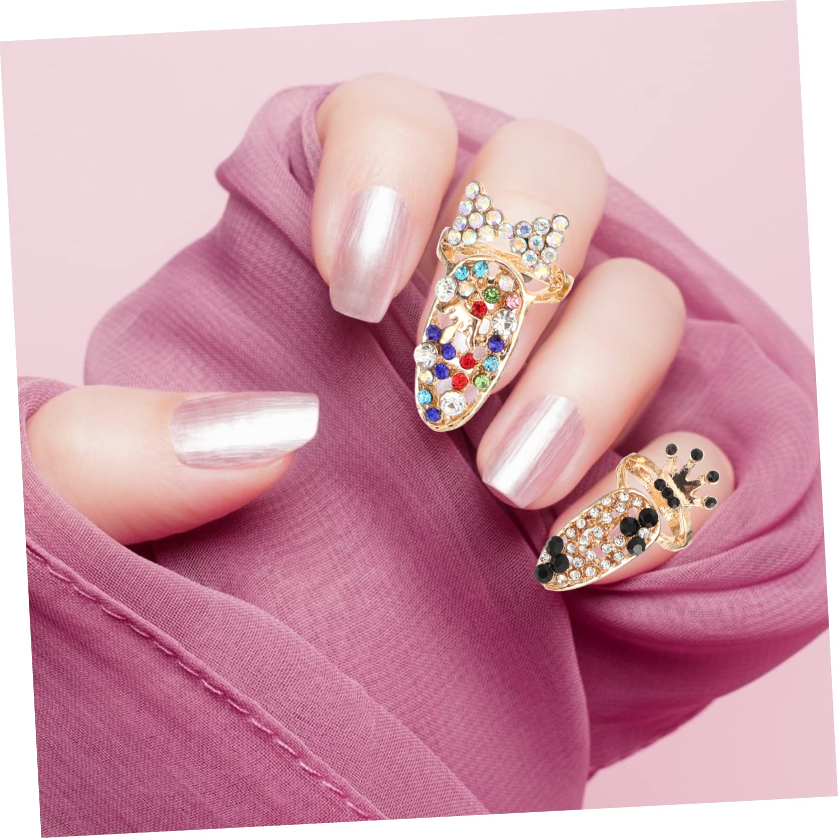 FOMIYES 2 Set Di Ciondoli Per Unghie Per Donne Decorazioni Per Manicure Robusti Gioielli Per Unghie Facile Applicazione 12 Pezzi * 2