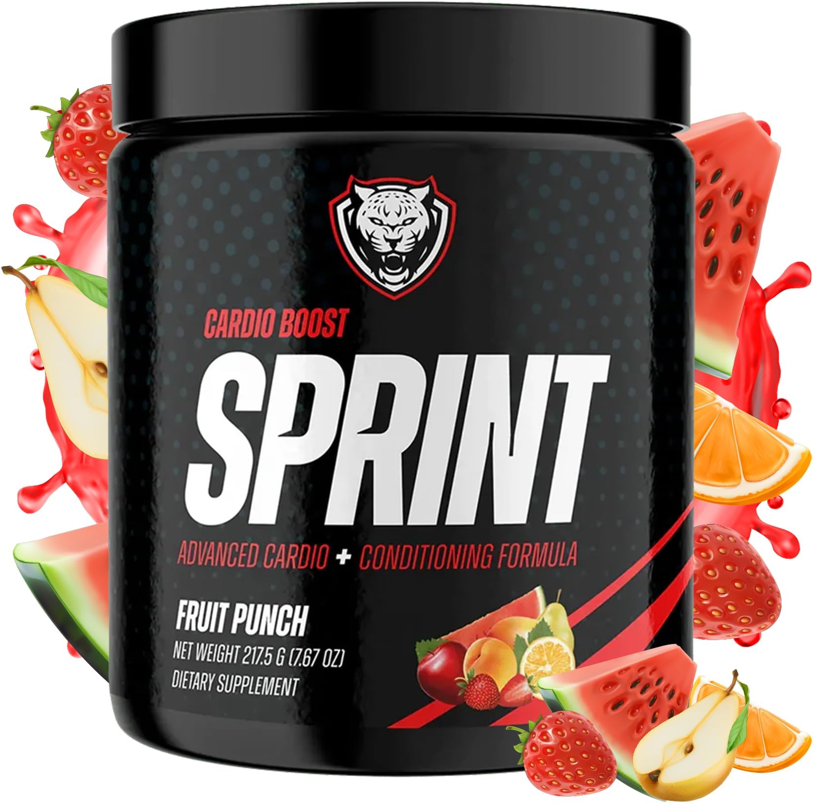 6AM Run Sprint - Pre Workout Powder for Instant Energy Boost for Cardio and Focus - No Jitters, High Energy Conditioning Formula - All Natural, Keto, Vegan (Fruit Punch, Full Bottle)