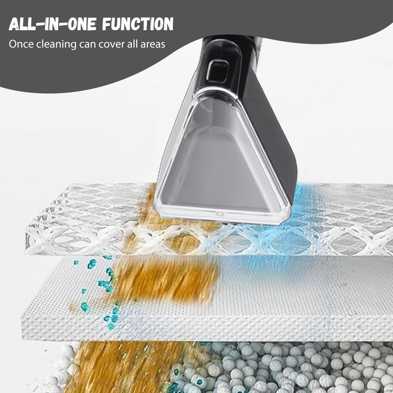 Dispositivo De Limpieza Para Tejidos Y Moquetas, 15 Kpa, 1500 W Gran Potencia, Shampinosa Inyector-Extractor,Limpiador De Alfombras Portátiles, Adecuado Para Alfombras Y Interiores De Coche