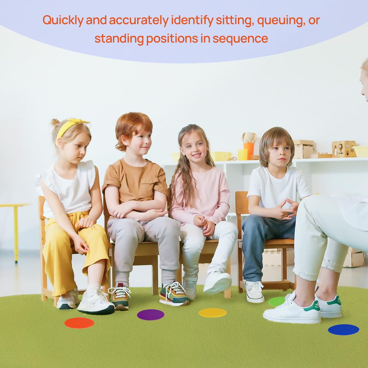 OTOTEC 60 pennarelli rotondi da 10,2 cm, in nylon, per moquette, pavimenti, colori misti, per studenti e bambini in età prescolare