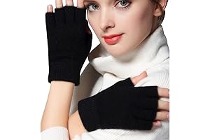 Cashmere Half Finger Gloves Thermal Fingerless Mitten Wrist Warmers for Mens Womens