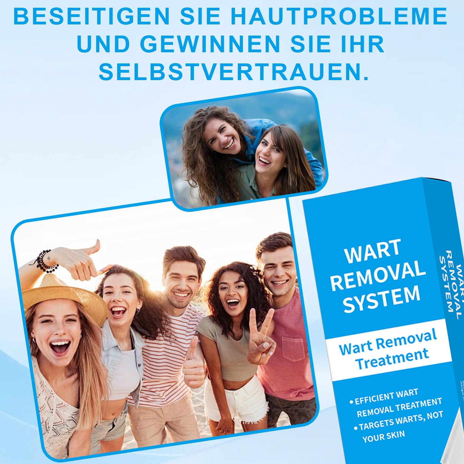 Sanfte Warzenentfernung für Gesicht & Körper - Schnell wirkendes Serum mit Präzisionsbürstenkopf gegen Hautirritationen, Dornwarzen & Flachwarzen, Sanfte Formel für sensible Haut, Reisegröße (2.5ml)