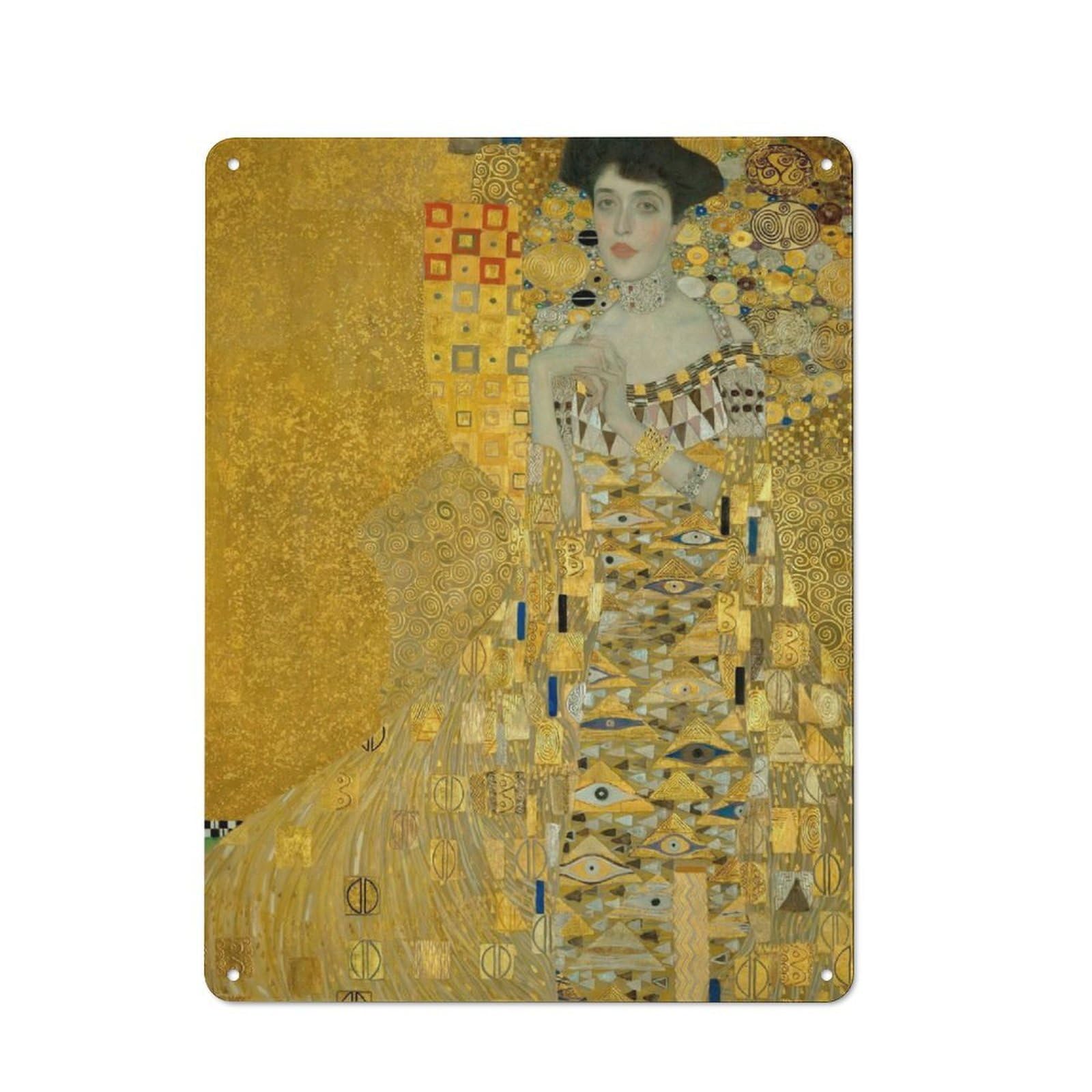 Rustic Metal Sign 40x30cm Featuring The Lady in Gold for Hallway Wall, for Collectors Decorating Hallways And Entrance Areas