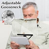 JUOIFIP 5x Nagyítólencse Olvasáshoz Nyakba Akasztható Kéz Nélküli Gooseneck Fresnel 3
