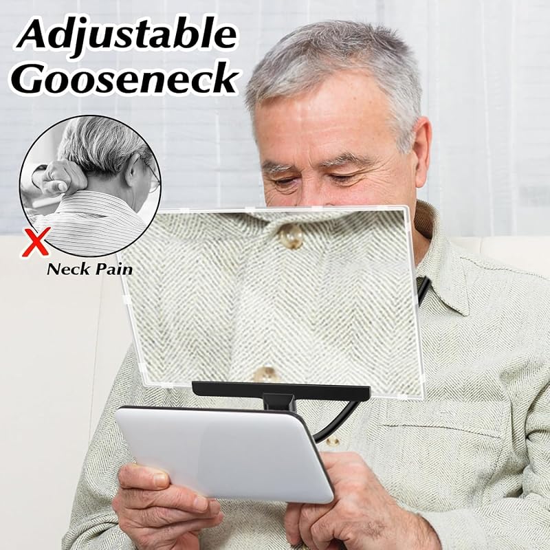 JUOIFIP 5x Nagyítólencse Olvasáshoz Nyakba Akasztható Kéz Nélküli Gooseneck Fresnel