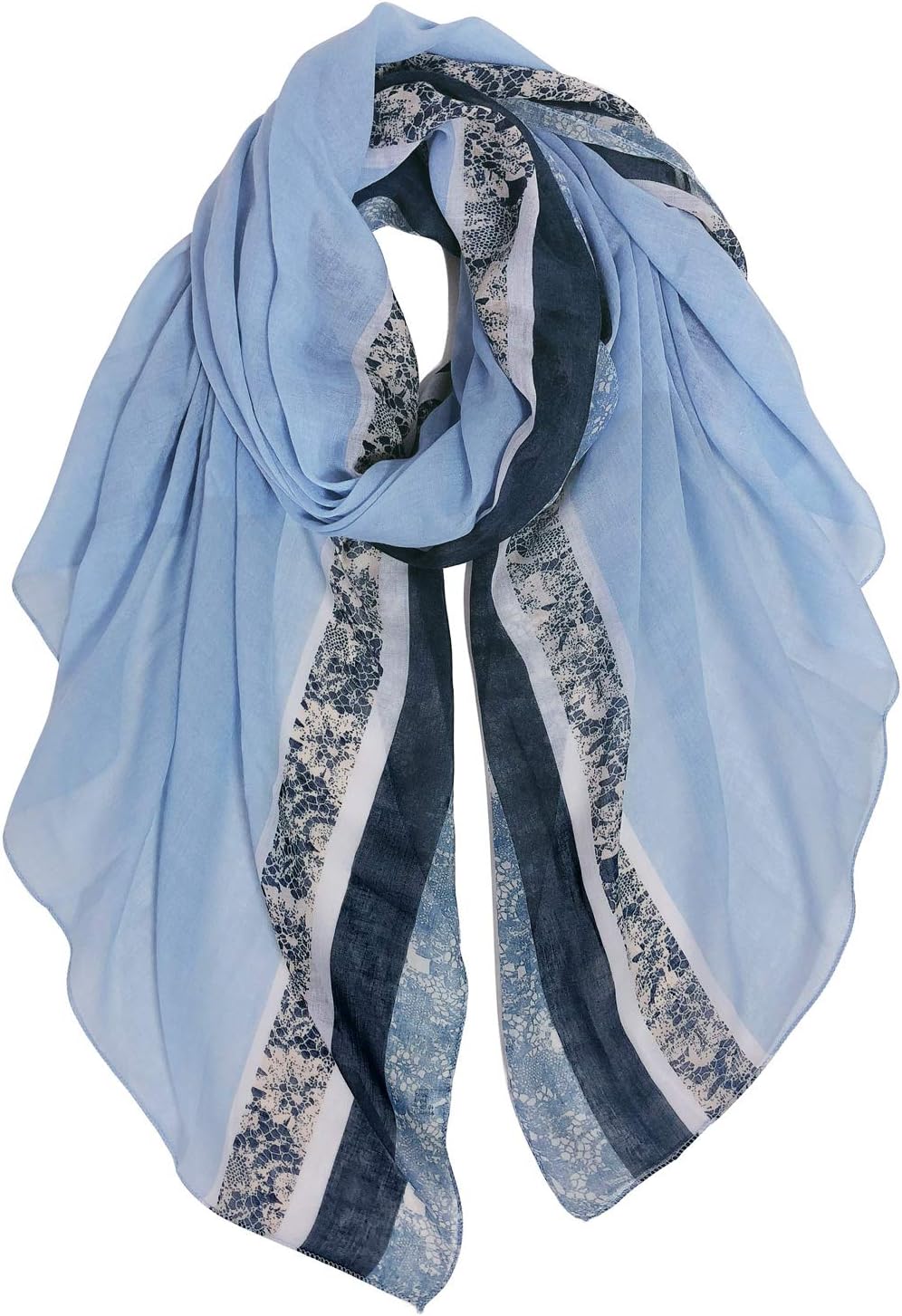 GERINLY Stylish Scarves for Women Lightweight Fashion Lace Printed Wrap Scarfs