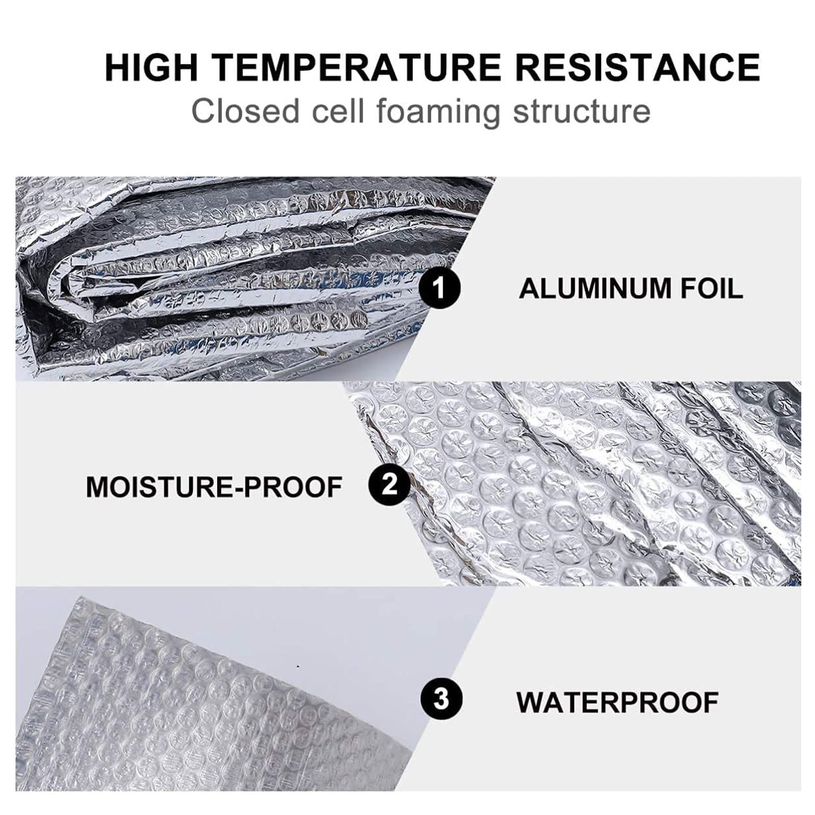 Autocollant Aluminium Isolation Thermique Double Film Bulle Isolation Isolant Thermique en Feuille Isoler Isolation pour Radiateur Sol Toit Mur Bureau (Size : 1x10m)