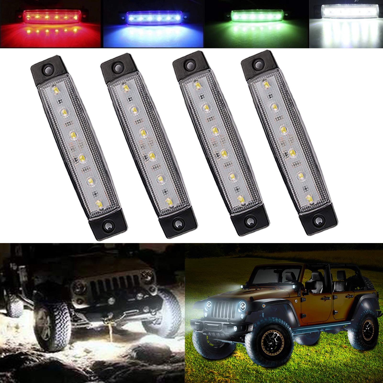 Buy HONG 111 Led Rock Lights, Car Strip Lights, Wheel Well Lights, Led