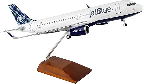 Daron Worldwide Trading Skymarks jetblue A320tartán 1100Wsoporte de madera y modelo de avión