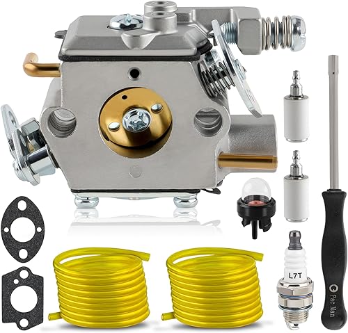 Carburador 309376002 con kit de afinación para Ryobi RY3714 RY3716 - Carburador de gasolina + junta + filtro de combustible + manguera de línea de