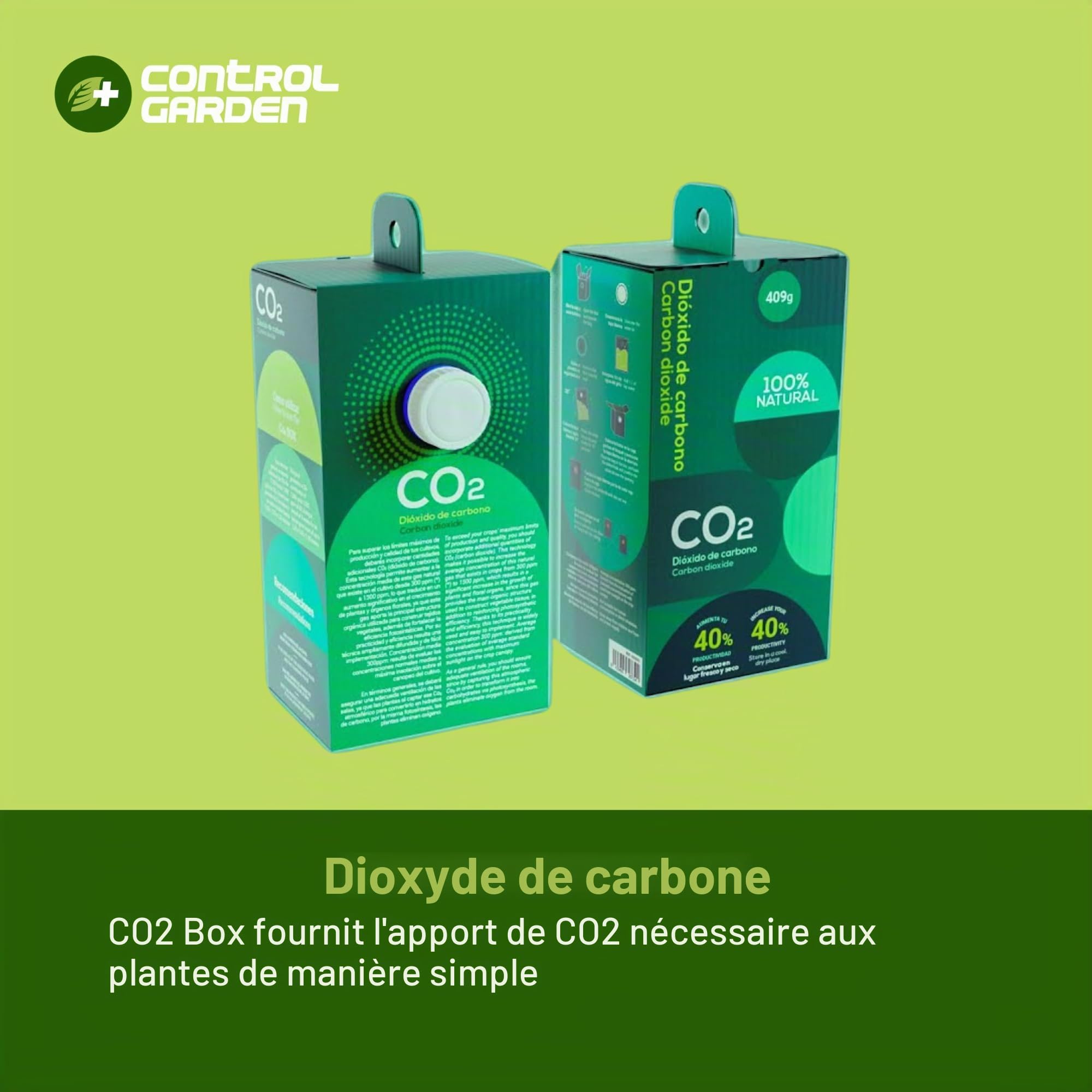 Boîte avec sac de CO2 pour culture intérieure | Sac de CO2 pour cultures | Augmentation de la croissance des plantes de manière facile | 100 % biologique
