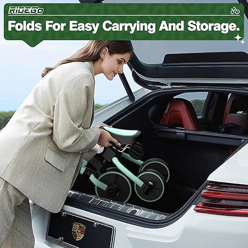 Miniatura 4 de Ridego Bicicleta plegable 5 en 1 para niños y niñas de 2 a 5 años, triciclo para niños con mango de empuje, triciclo para niños de 2 años de edad,