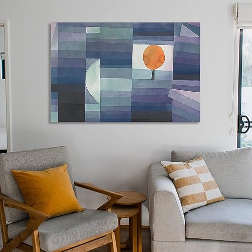 Miniatura 6 de Paul Klee - Der Bote Des Herbstes (gruenviolette Stufung Mit Orange Akzent) 1922 Poster Decorative Painting Canvas Wall Art Living Room Posters