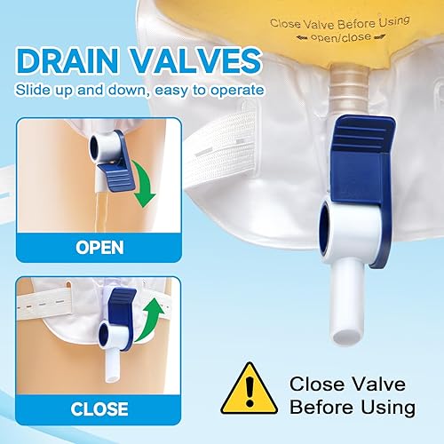 Miniatura 4 de Bolsas de catéter para hombres con 5 piezas, bolsas de catéter Foley para piernas para hombres, 33.8 fl oz, bolsas de orina para un diseño de