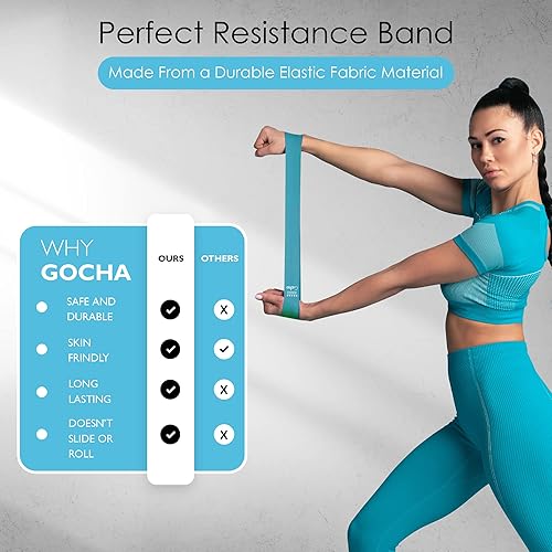 Miniatura 4 de GOCHA Gadgets Juego de bandas de resistencia 5 niveles de bucle de resistencia Bandas elásticas de fitness para ejercicio, gimnasio, yoga,