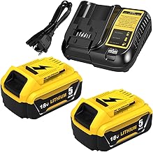 2Pcs Remplacement pour DeWalt Batterie 18V 5.0Ah+pour Dewalt Chargeur 18V 3A DCB182 DCB180 DCB184 DCB200 DCB182 DCB181 DCB201 Outil Batterie Goodexo