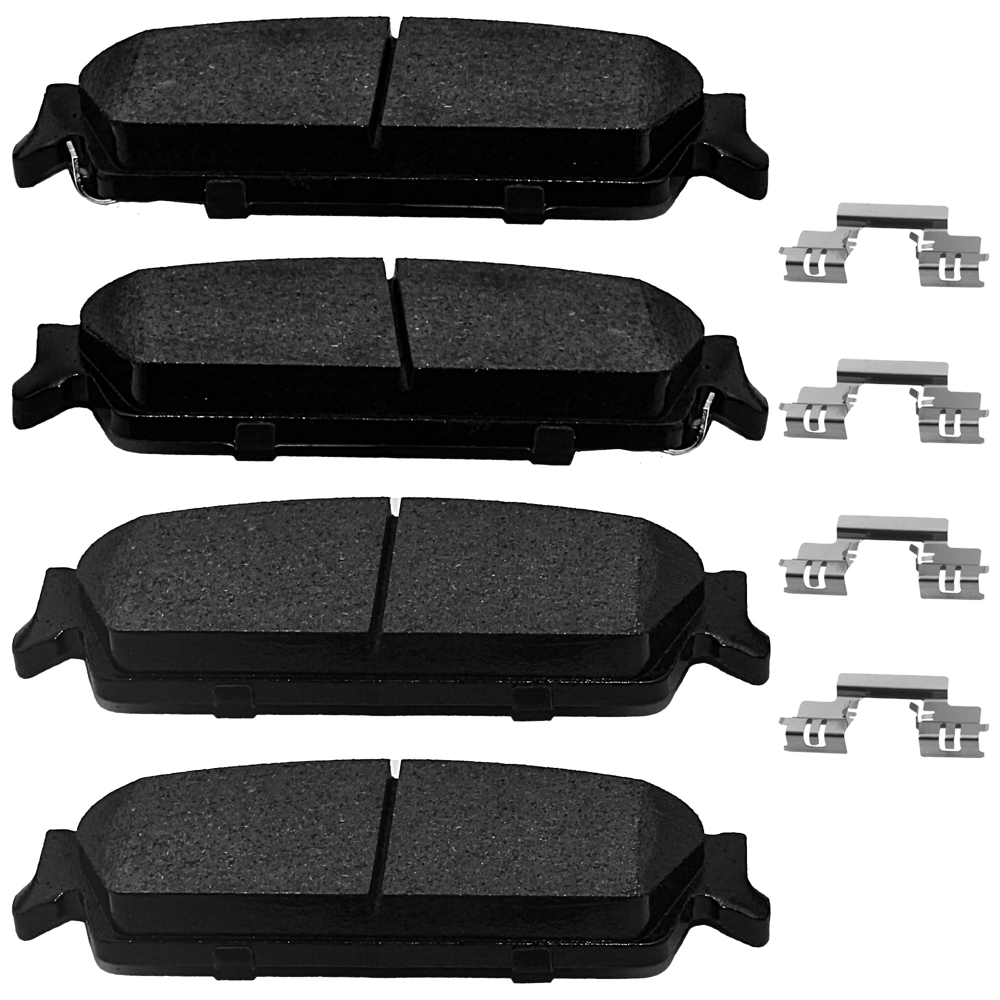 Brake Pads Rear Set Compatible with Cadillac Escalade, Chevy Avalanche Silverado Suburban 1500 Tahoe, GMC Sierra 1500 GMC Yukon Automotive Replacement Rear Brakes Semi-Metallic D1194