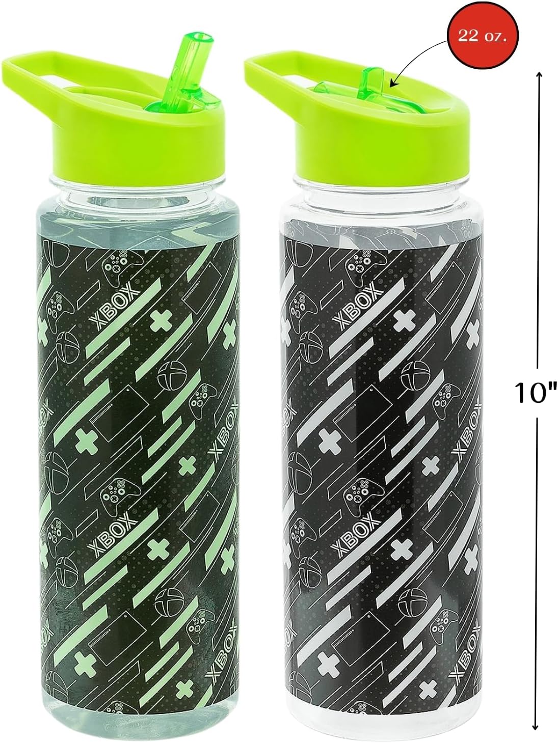 Paladone Xbox Color Change Plastic Water Bottle with Straw, 650 ml, Officially Licensed Merchandise