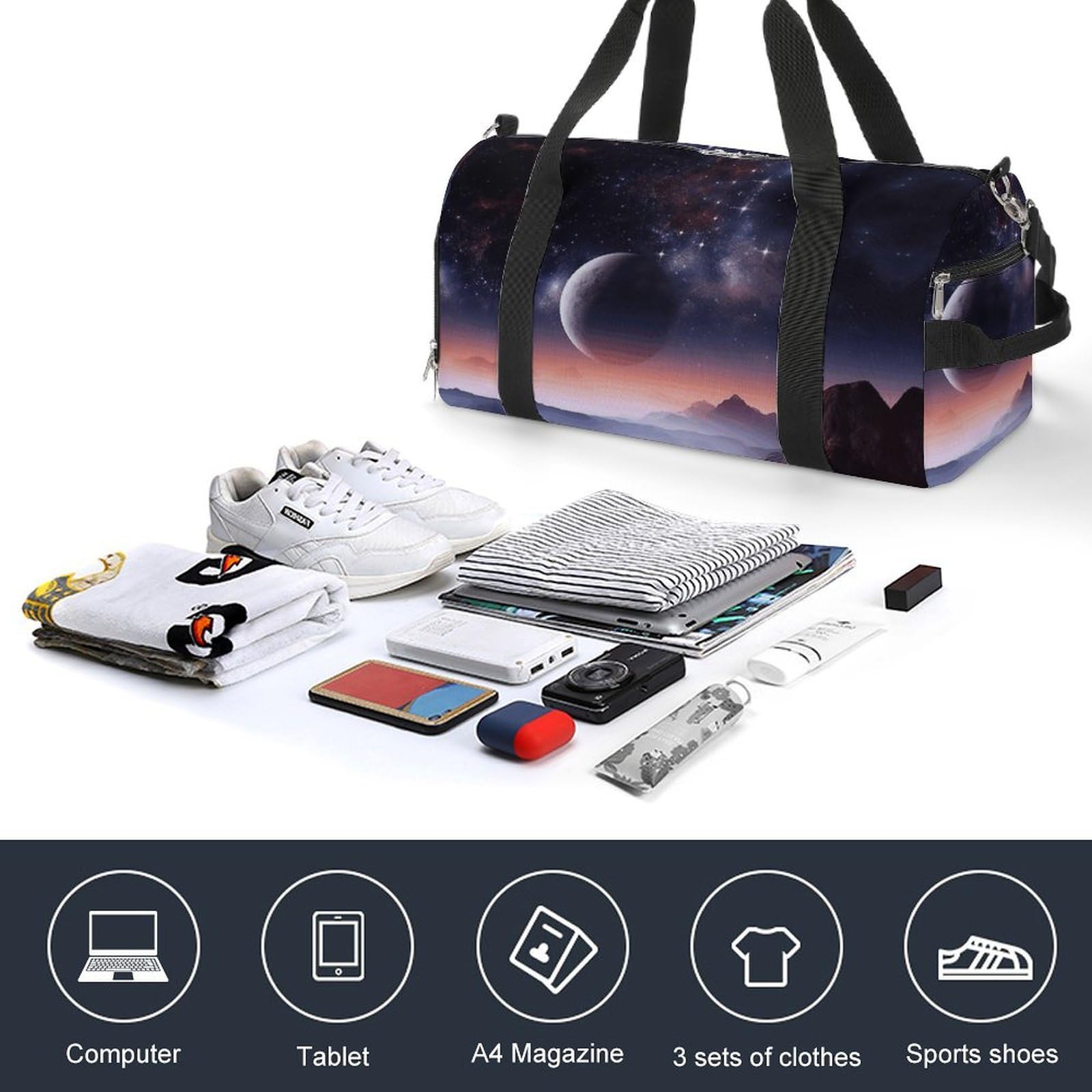 Turnbeutel Galaxy Nature Planet Turnbeutel für Damen Herren Rucksack Turnbeutel mit Schuhfach Wiederverwendbar Turnbeutel Mini Turnbeutel Galaxy Nature Planet Einheitsgröße, Galaxy Nature Planet,