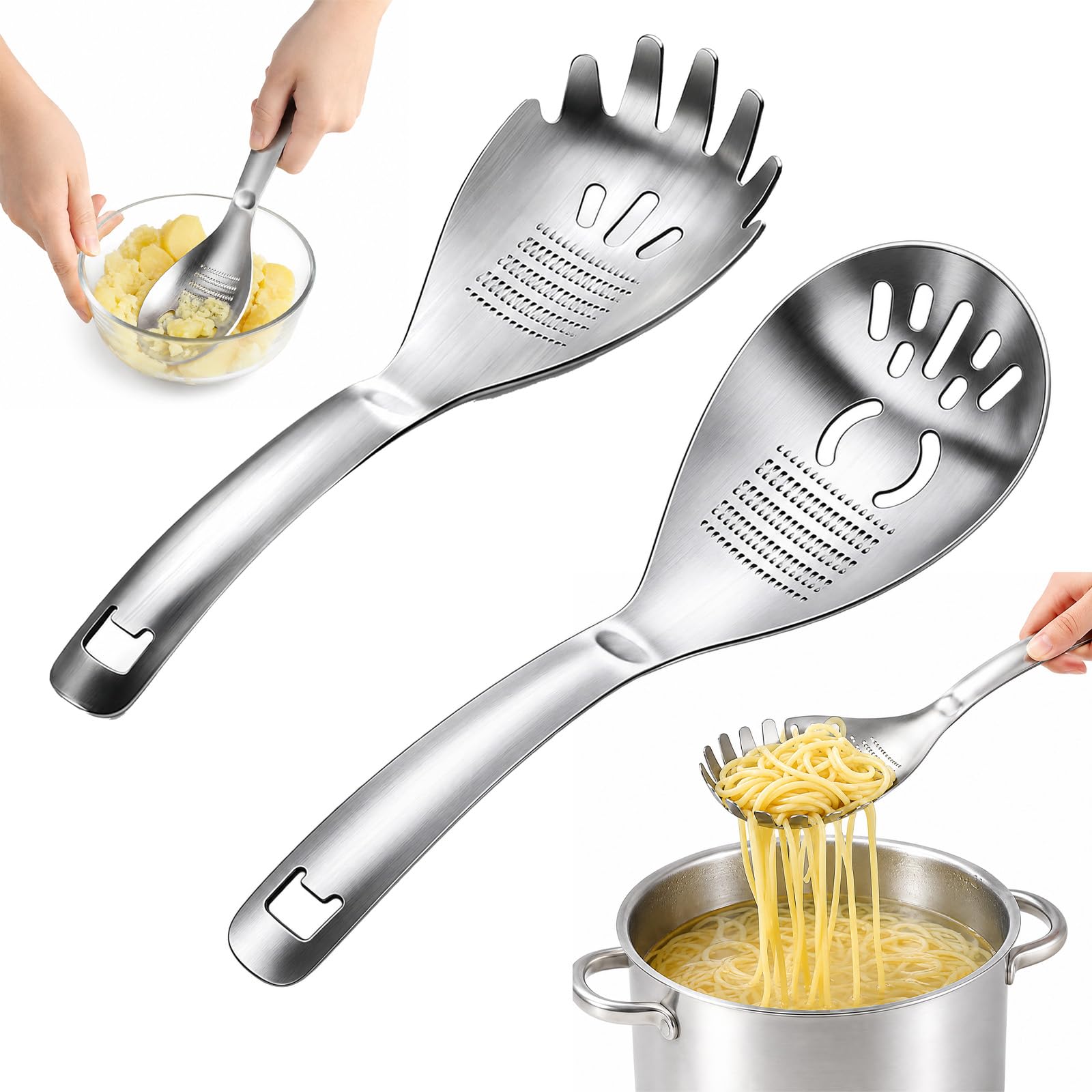 5 in 1 Multifunctional Cooking Spoon, 304 Stainless Steel Egg Slotted Spoon