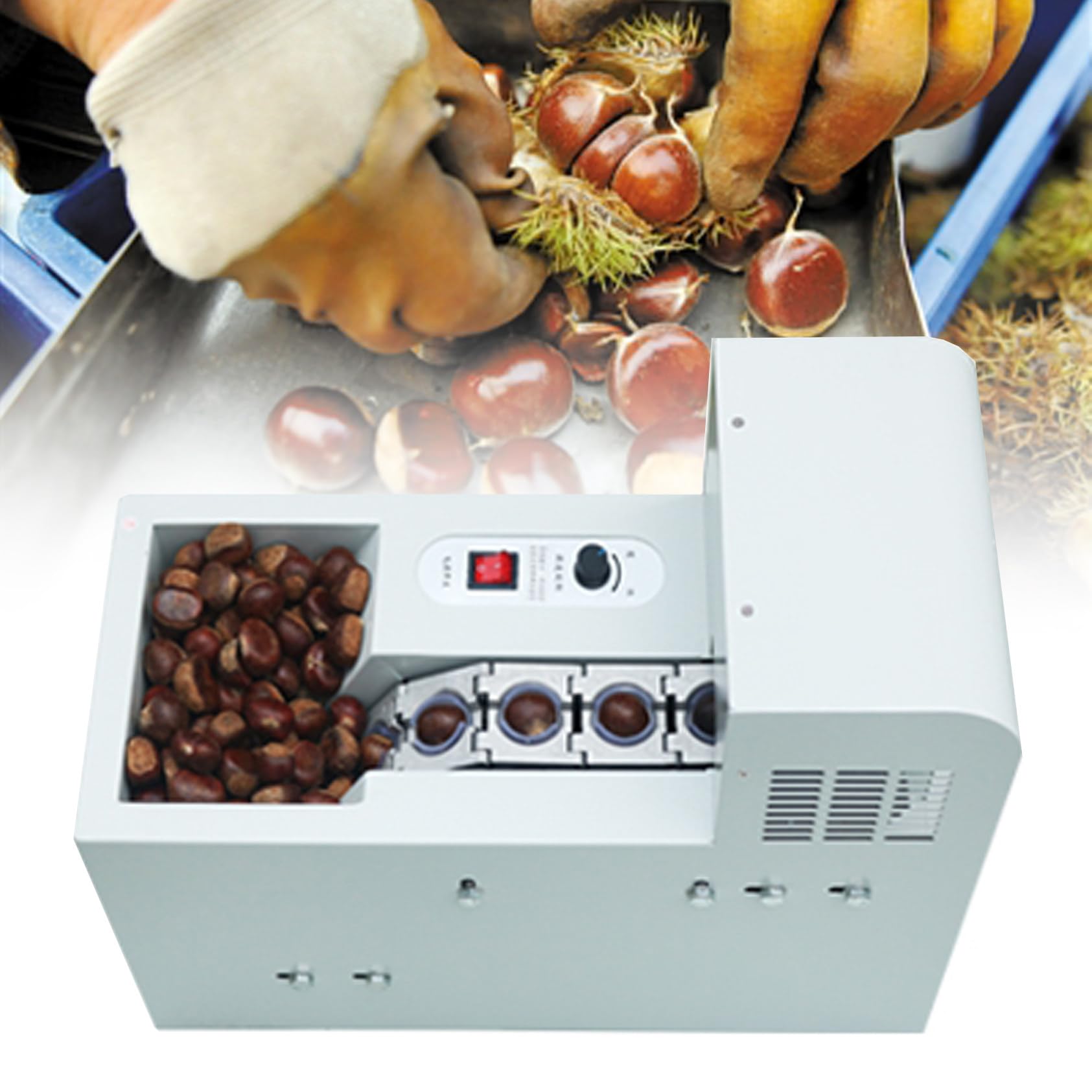 Automatic Chestnut Cutting Machine,Electric Chestnut Cracker Machine,Commercial Chestnut Shelling&amp;Opening Machine,Automatic Chestnut Cutting Machine (SingleChain)