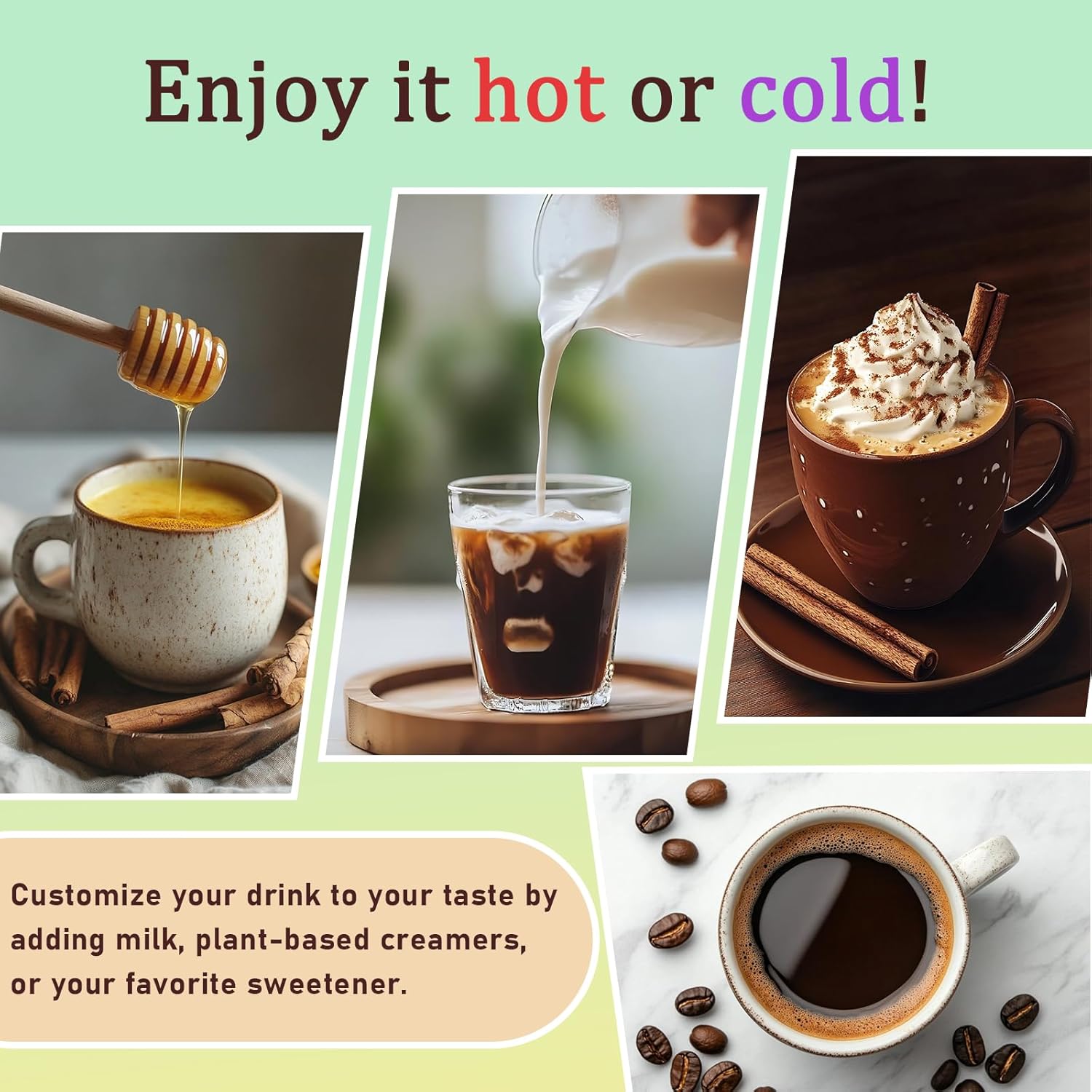 Mushroom Coffee, 10.58 Ounce Adaptogenic Mushrooms Instant Coffee Powder - Lion’s Mane, Reishi, Turkey Tail, Cordyceps, King Trumpet & Shitake for Energy, Focus, Digestion & Immune Support, 50 Servings - Image 6