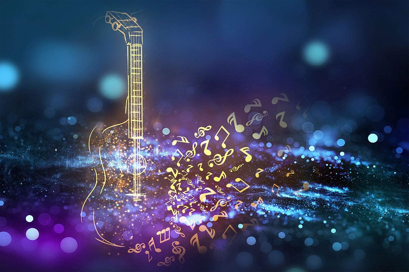 FHZON 9x6ft Music Backdrop The Guitar Photography Background Theme Party Wallpaper Photo Booth Props BJYYFH110