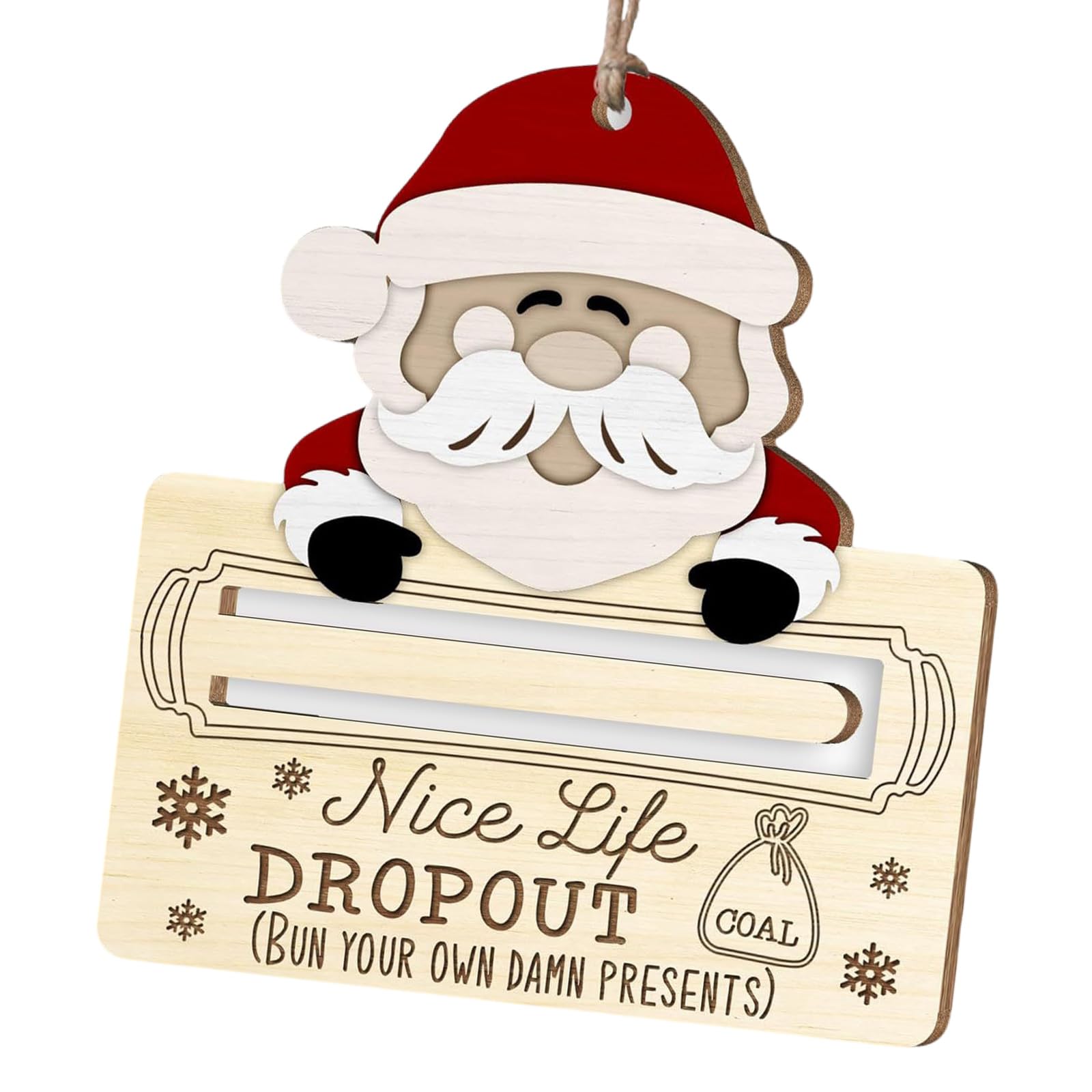 Tsophreniq Wood Snowfigure Gift Label Decoration Artisanal Holiday Deck for Firepit Handle Party Environmental Safe Celebratory Addition Oaken Snowfigure Coin Owner