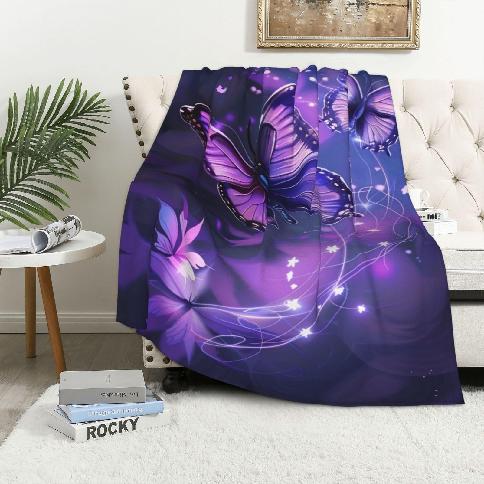 Couverture flanelle lit imprimé papillon jeté haut de gamme