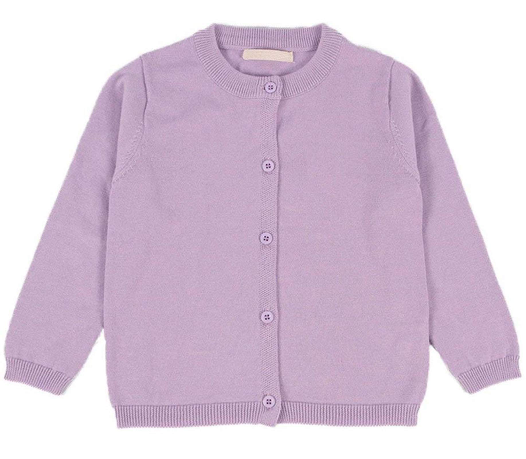 GSVIBK Baby Girls Boys Cotton Cardigan Long Sleeve Kid Button Sweater Girl Crew Neck Cardigans Uniform Sweater