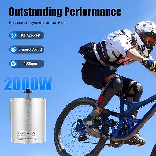 Miniatura 6 de Kit completo de motor eléctrico de CC sin escobillas de 48 V 2000 W, motor de alta velocidad de 4300 RPM, con controlador Mosfet sin escobillas de