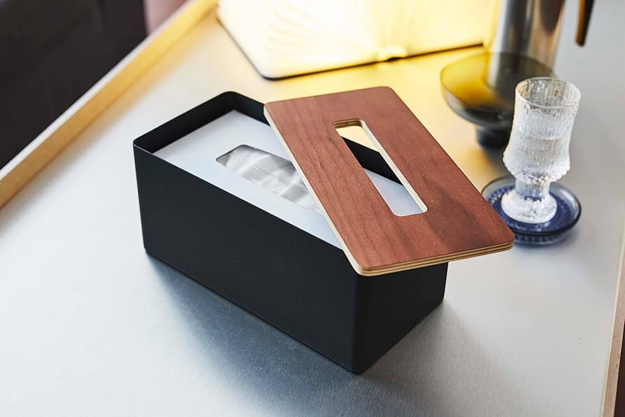 衛生日用品 STEEL TISSUE CASE Yamazaki Home Box Cover Lid | Steel | Tissue Case, One Size