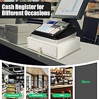 Vista 2 de Caja registradora electrónica para pequeñas empresas con cajón de efectivo, pantalla LED digital orientada al cliente, impresión térmica de recibos