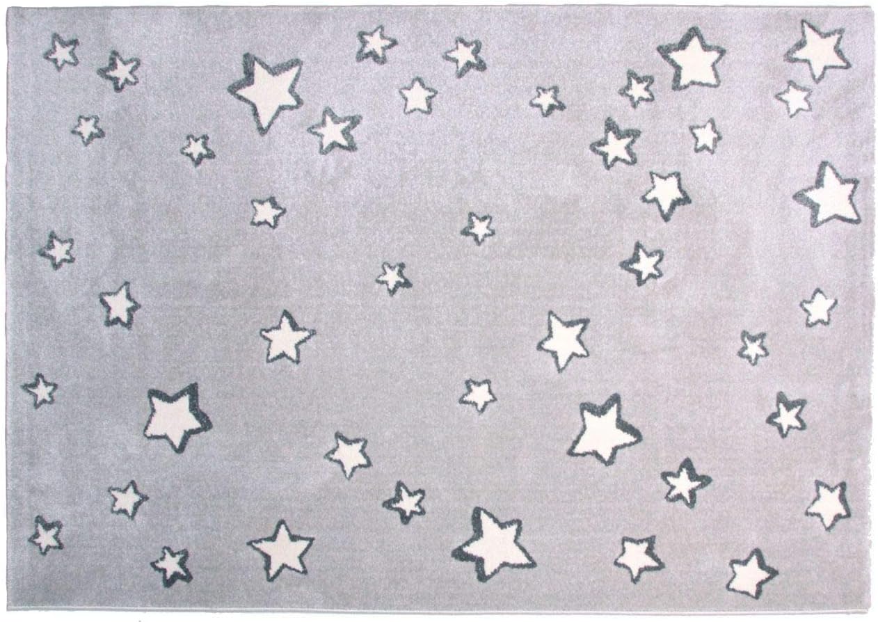 Nattiot Children tapis Sweet Dream Grey with White Stars (120 x 170 cm) – Grey